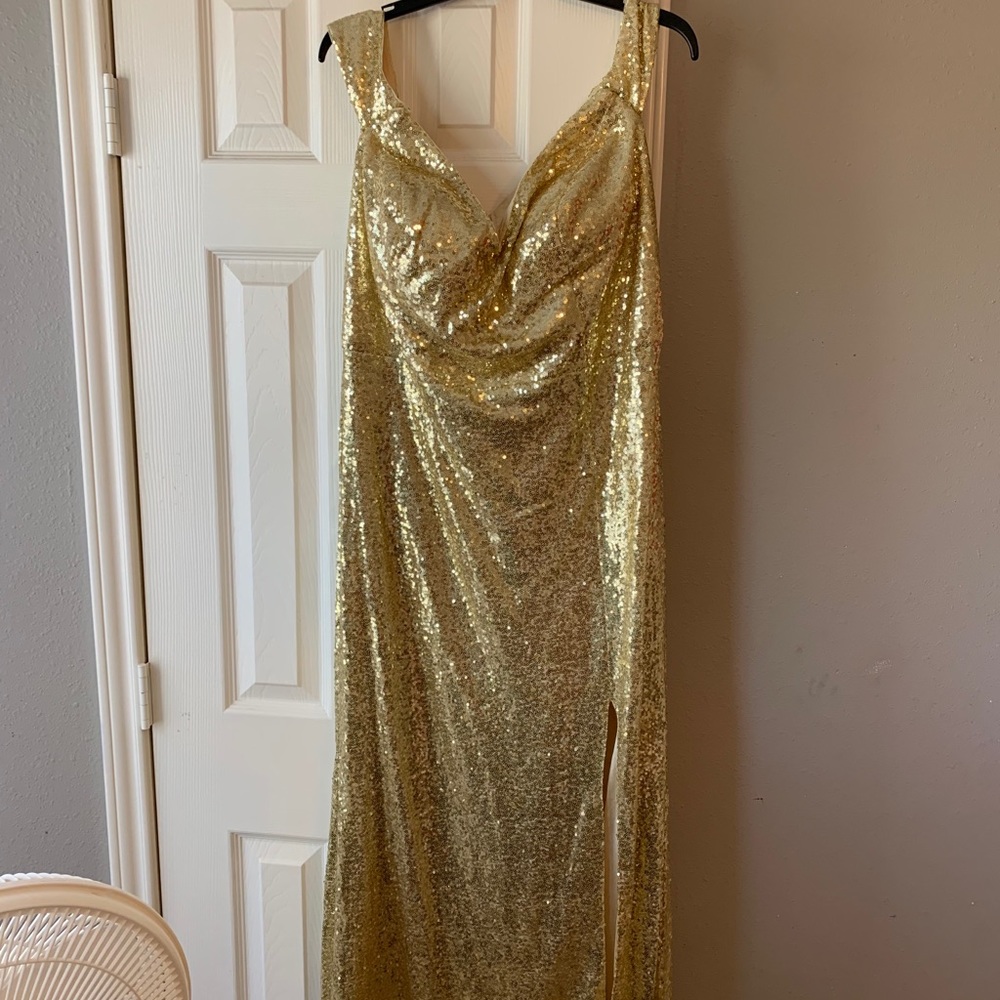 Gold Sequins Evening Gown